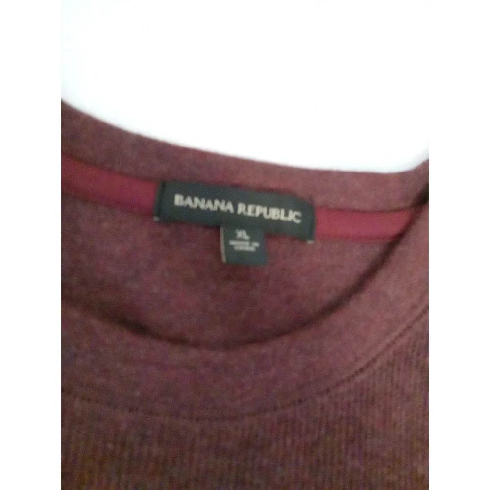 banana republic Men Heather Red Crew Neck Longsleeve Pullover  Sweater Size XL‎